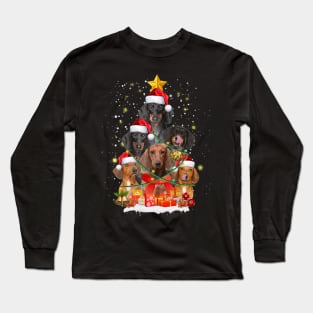 Funny Corgi Dog Christmas Tree Gift Xmas for Men Women Long Sleeve T-Shirt